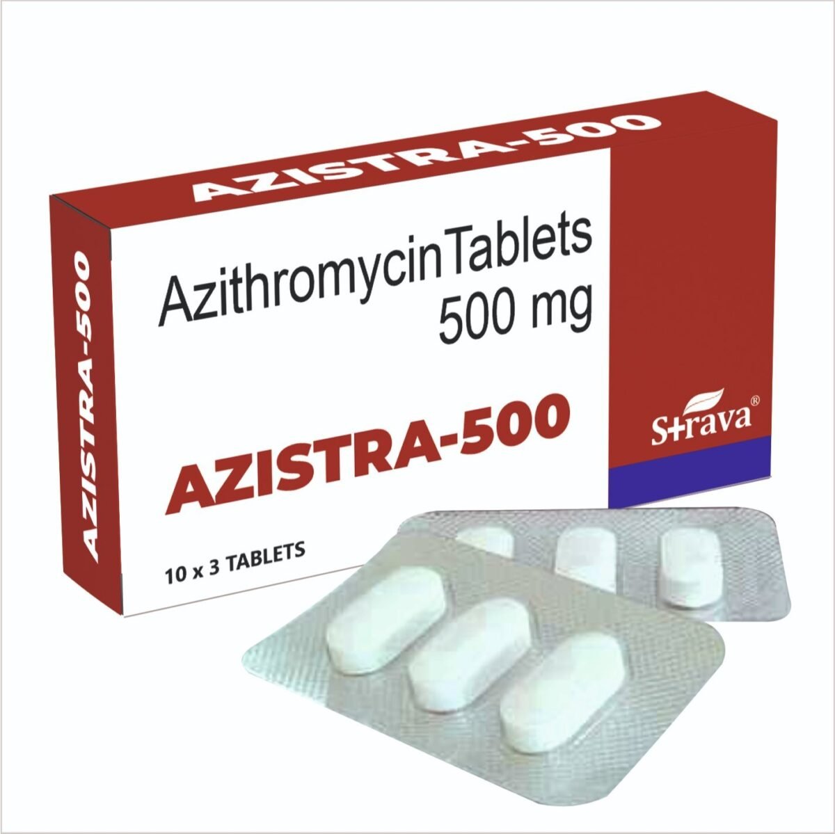 Azithromycin 500mg tablets, pediatric suspension bottle, and pure API powder from RDS Exports