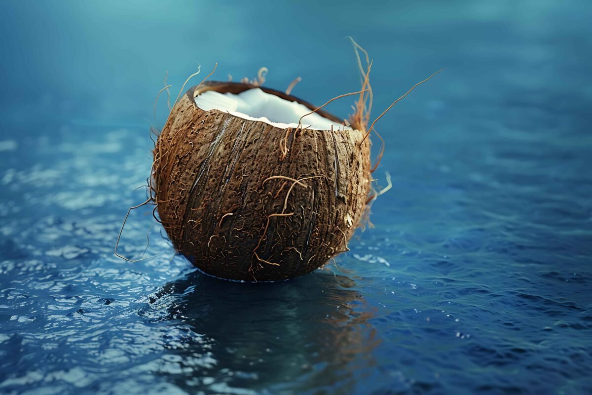 Dehusked and whole Indian coconuts prepared for global shipment by RDS ENTERPRISES.