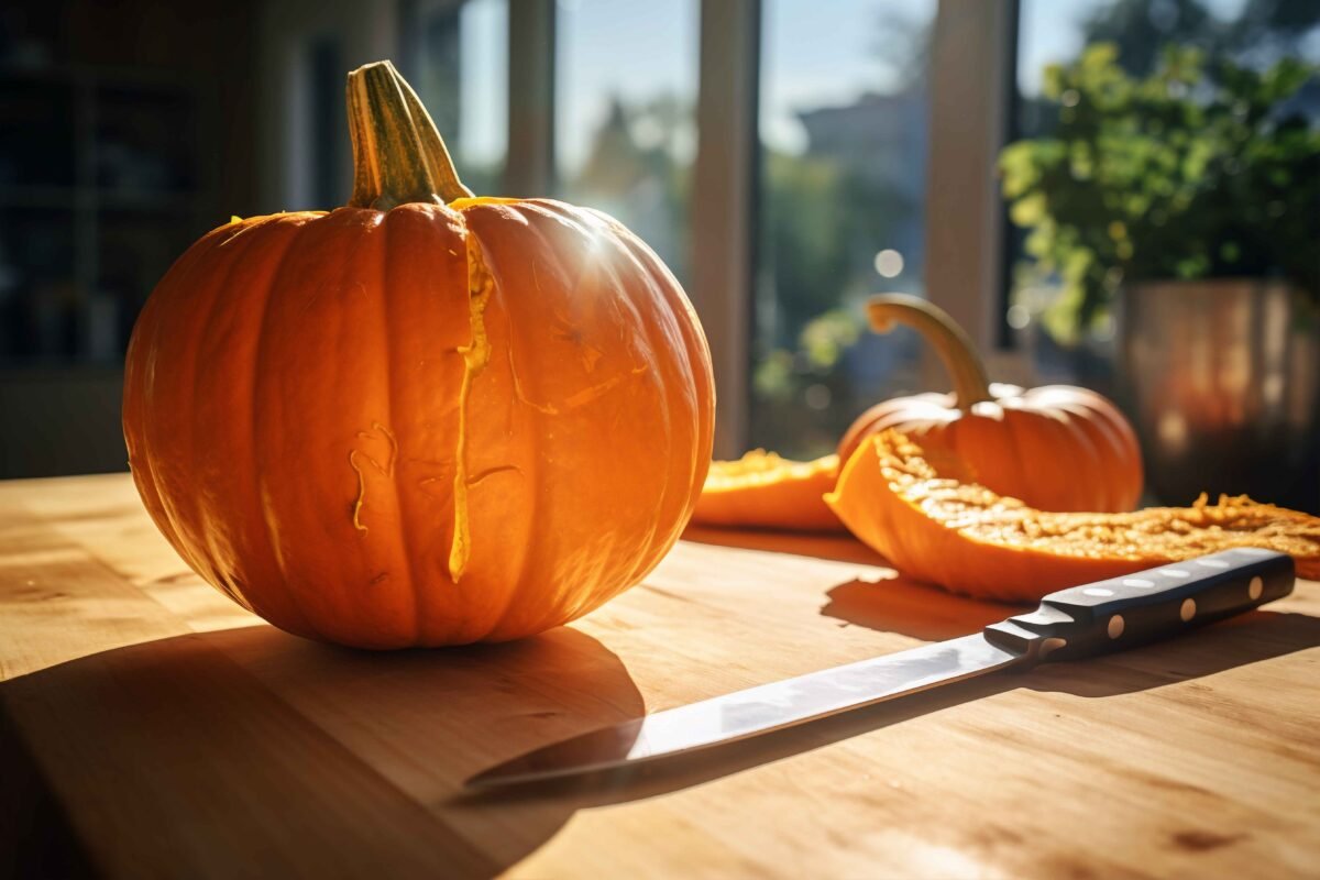 Bright orange Indian red pumpkins packed for global export by RDS ENTERPRISES.