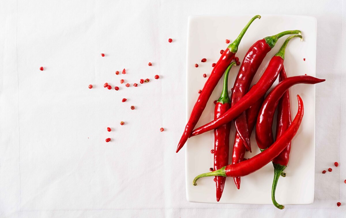 Export-quality Indian red chillies packed for international spice markets by RDS ENTERPRISES.