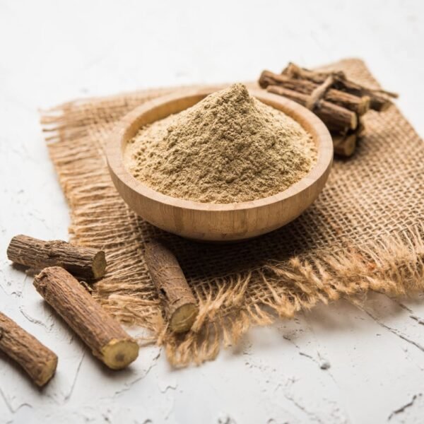 Licorice Root Extract text displayed, representing the skincare ingredient.