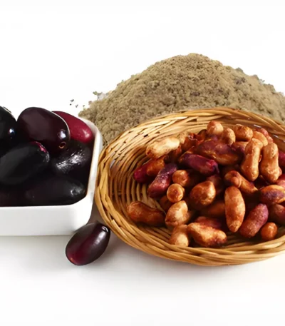 Jamun Seed Extract text representing the herbal ingredient for blood sugar support and antioxidants.