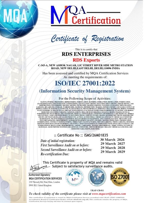 thumbnail of ISO IEC 27001 RDS ENTERPRISES_260330_162746